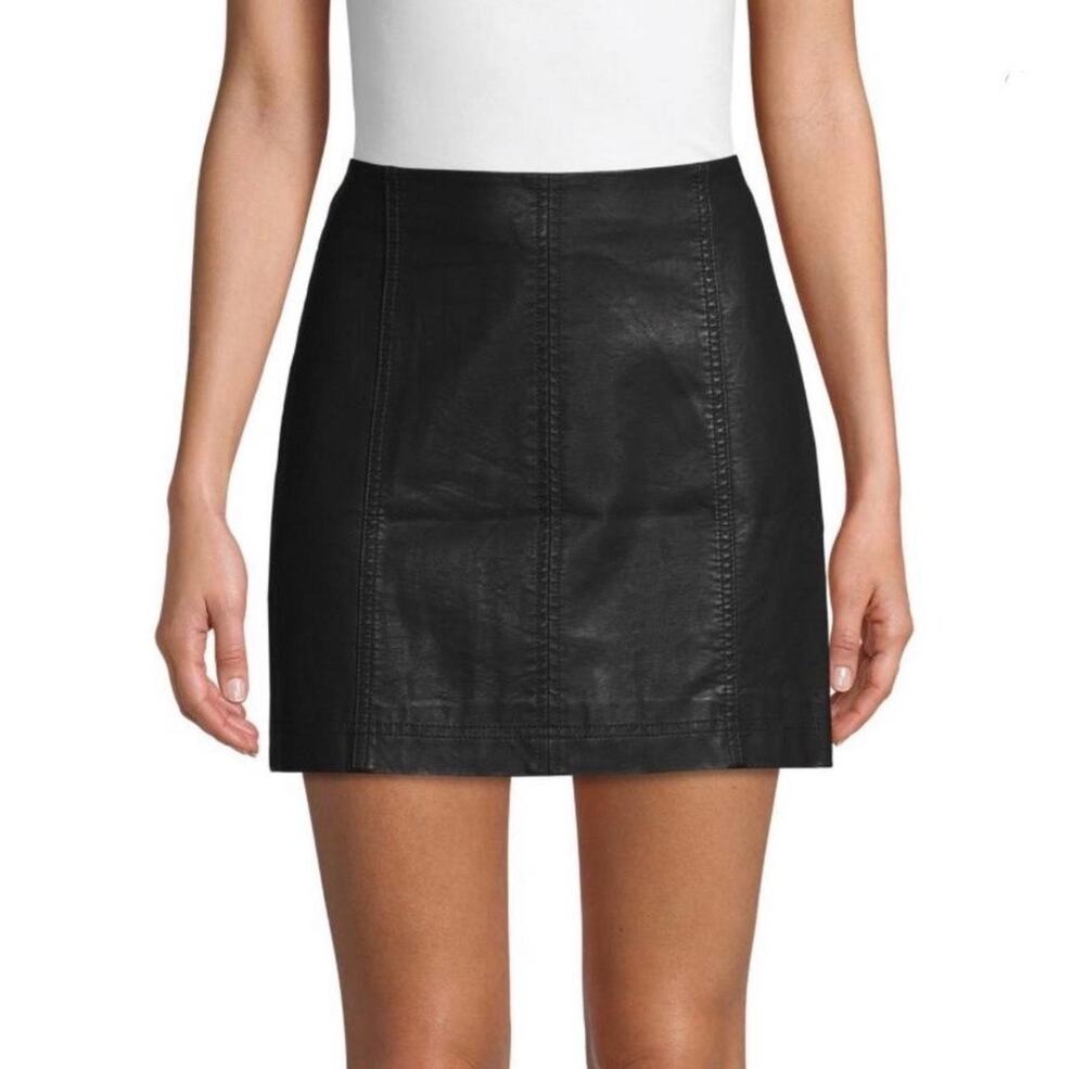 Free People Black Mini Skirt size 0